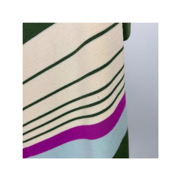 Vintage Italian Green and Cream Stripe Coat - Picture 6 of 7